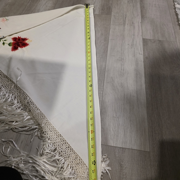 Embroidered Floral Fringe Wrap / Shawl - Picture 4 of 7